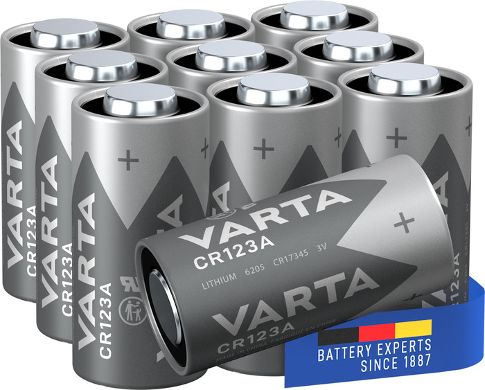 VARTA Lithium Cylindrical CR123A BLI 10 Units front