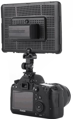 Dimmbares LED-Leuchtenset Falcon Eyes DV-80SL-K2 inkl. Akku produkt in gebrauch