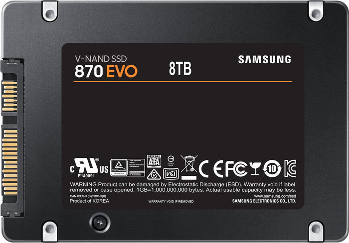 Samsung 870 EVO 2,5 Zoll 8TB rückseite