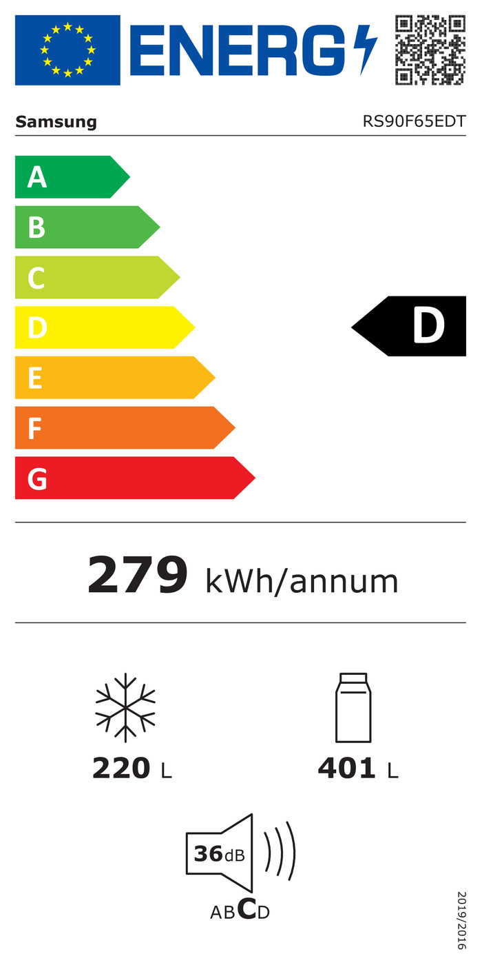 Samsung RS90F65EDTEF energielabel