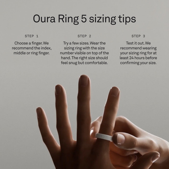 Oura Ring 5 Größenprobier-Set visueller lieferant