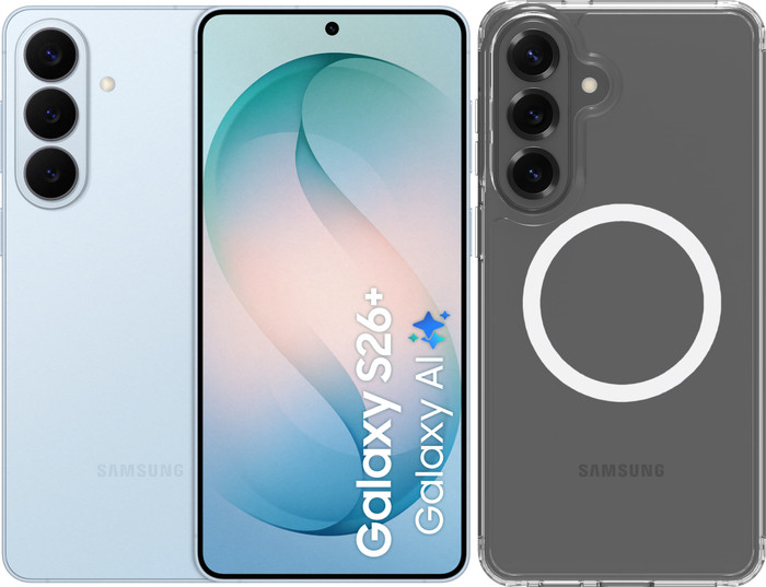 Samsung Galaxy S26 Plus 512GB Hellblau 5G + BlueBuilt Backcover mit Magnet Transparent Main Image