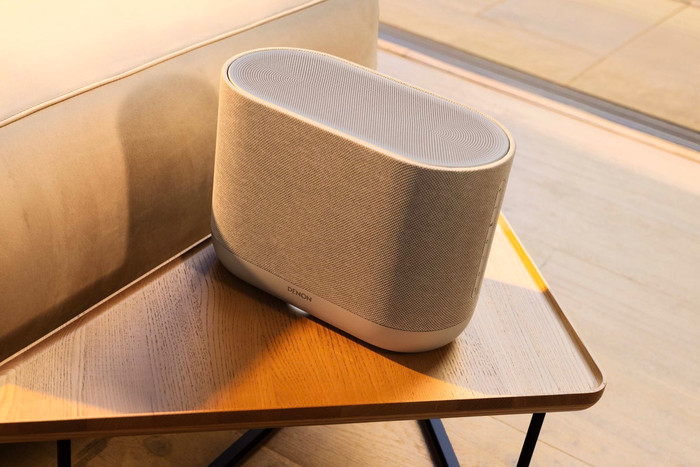 Denon Home 400 Silver product in use