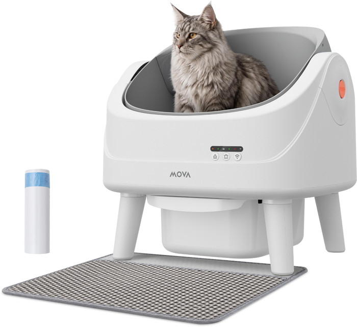 Mova Automatic Cat Litter Box LB10 Air White product in use