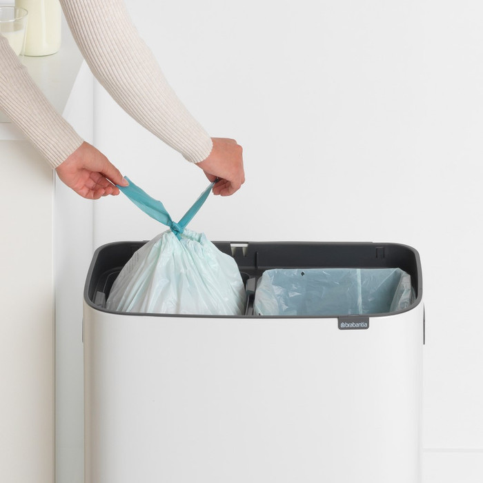 Brabantia Bo Touch Bin 2x 30L White product in use