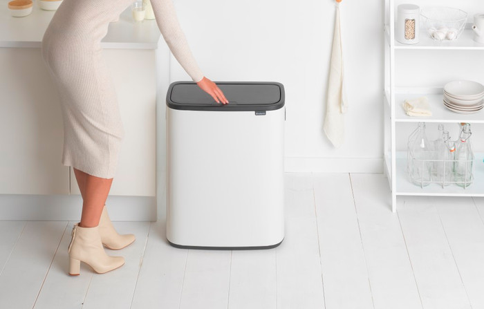 Brabantia Bo Touch Bin 2x 30L White product in use