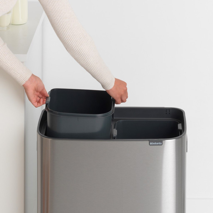 Brabantia Bo Touch Bin 2x 30L Stainless Steel Fingerprint-Proof product in use