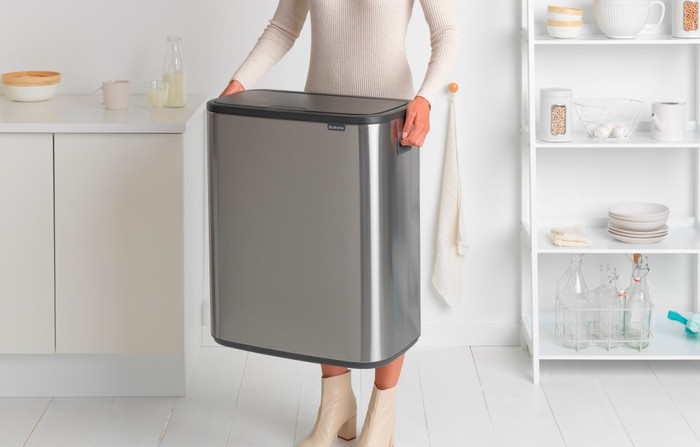 Brabantia Bo Touch Bin 2x 30L Stainless Steel Fingerprint-Proof product in use