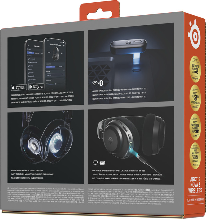 SteelSeries Arctis Nova 3 PC Kabelloses Gaming-Headset Schwarz verpackung