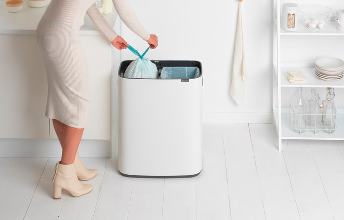 Brabantia Bo Touch Bin 2x 30L White product in use
