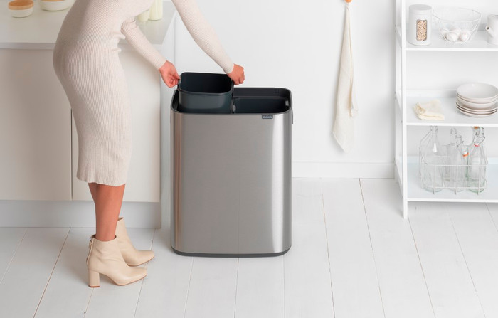 Brabantia Bo Touch Bin 2x 30L Stainless Steel Fingerprint-Proof product in use