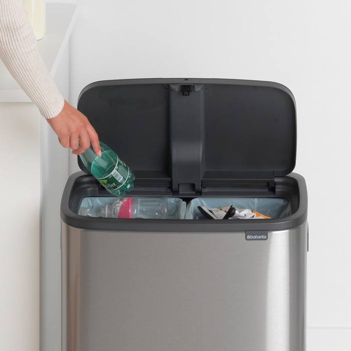 Brabantia Bo Touch Bin 2x 30L Stainless Steel Fingerprint-Proof product in use