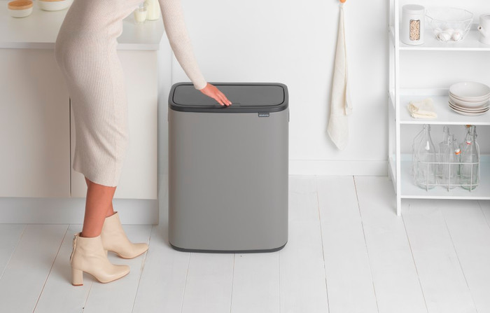Brabantia Bo Touch Bin 60L Mineral Concrete Gray product in use
