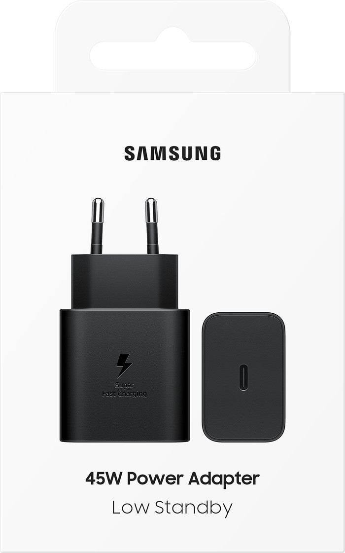 Samsung 45W GaN USB-C-Ladegerät Schwarz verpackung