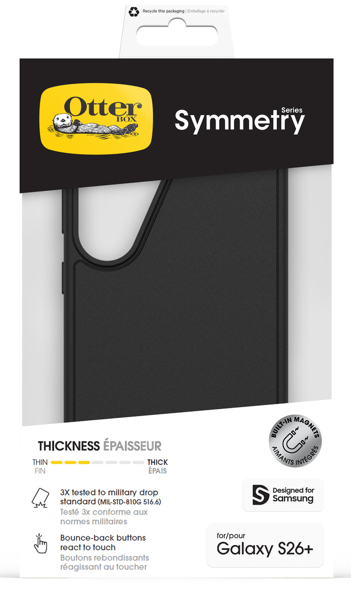 Otterbox Symmetry Samsung Galaxy S26 Plus Backcover mit Magnet Schwarz verpackung