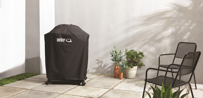 Weber Premium Abdeckung für Q 3200N+ produkt in gebrauch
