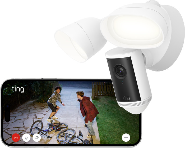 Ring Floodlight Cam Wired Pro 2. Generation Weiß rechte seite