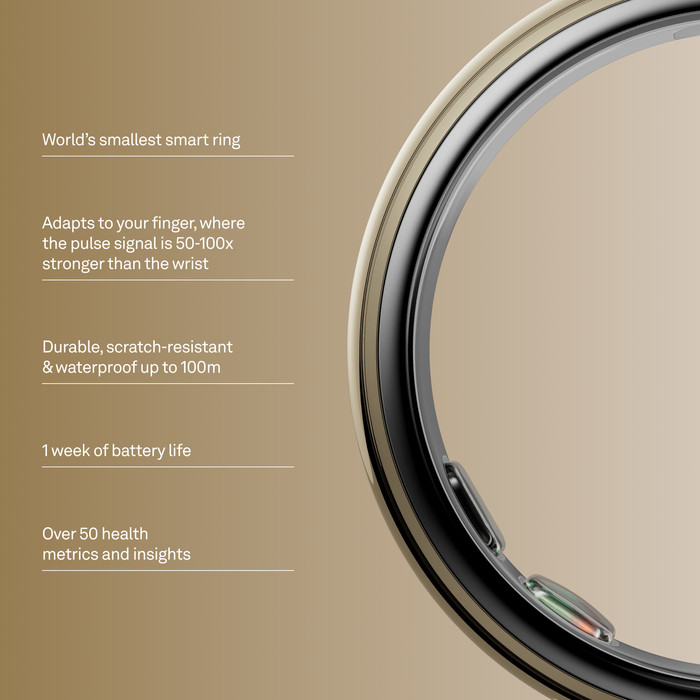 Oura Ring 5 Größe 7 Gold visueller lieferant