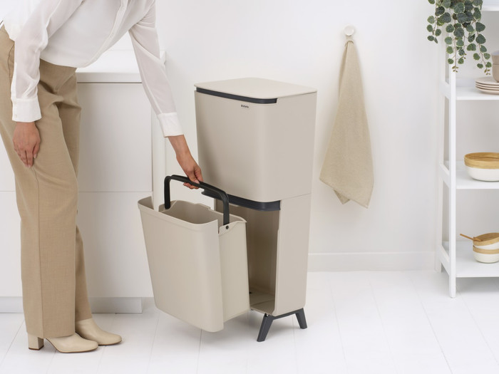 Brabantia SortUp Recycle Hi Mülleimer 25+10+10L Beige detail