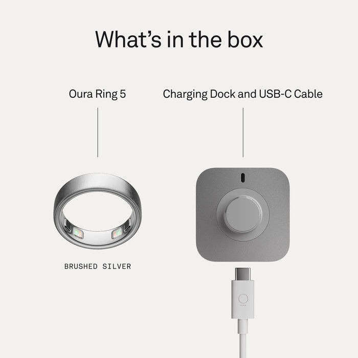 Oura Ring 5 Größe 12 Brushed Silver visueller lieferant