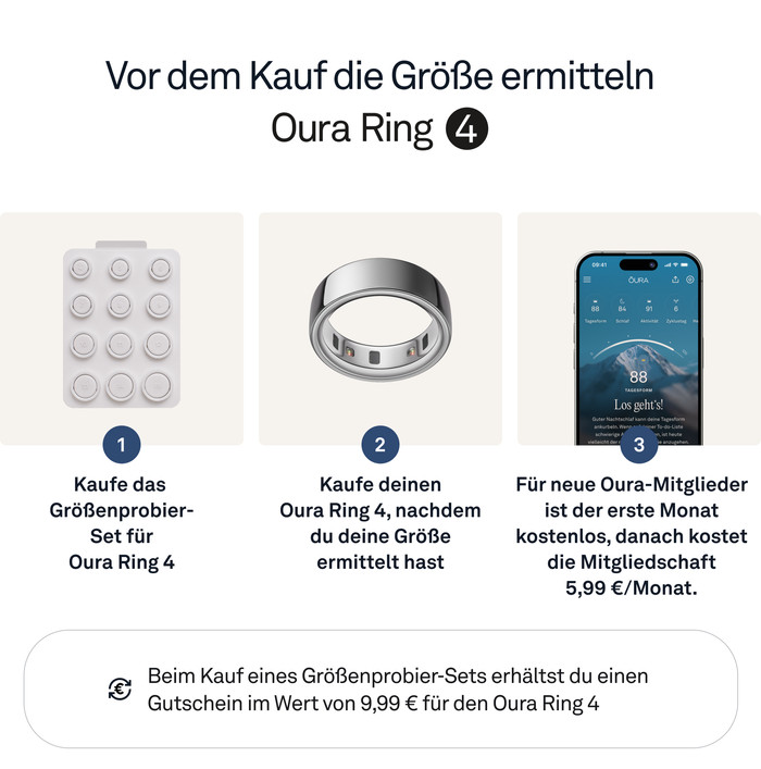 Oura Ring 4 Größe 10 Silber visueller lieferant