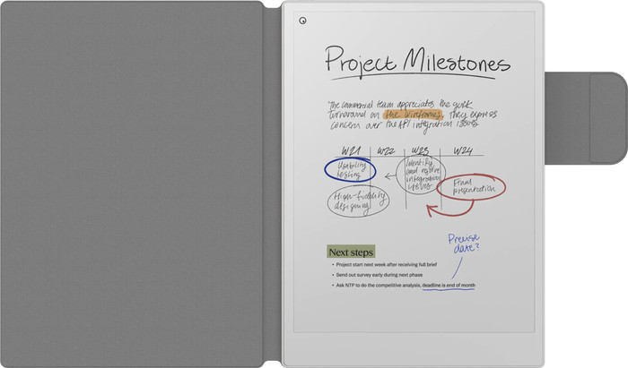BlueBuilt reMarkable Paper Pro Book Case Grau innen