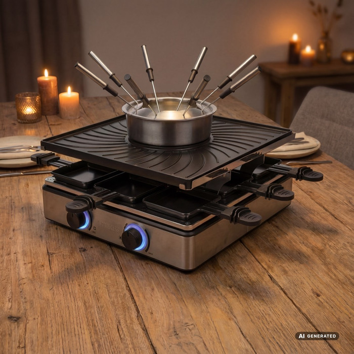 Princess Raclette and Fondue product in use