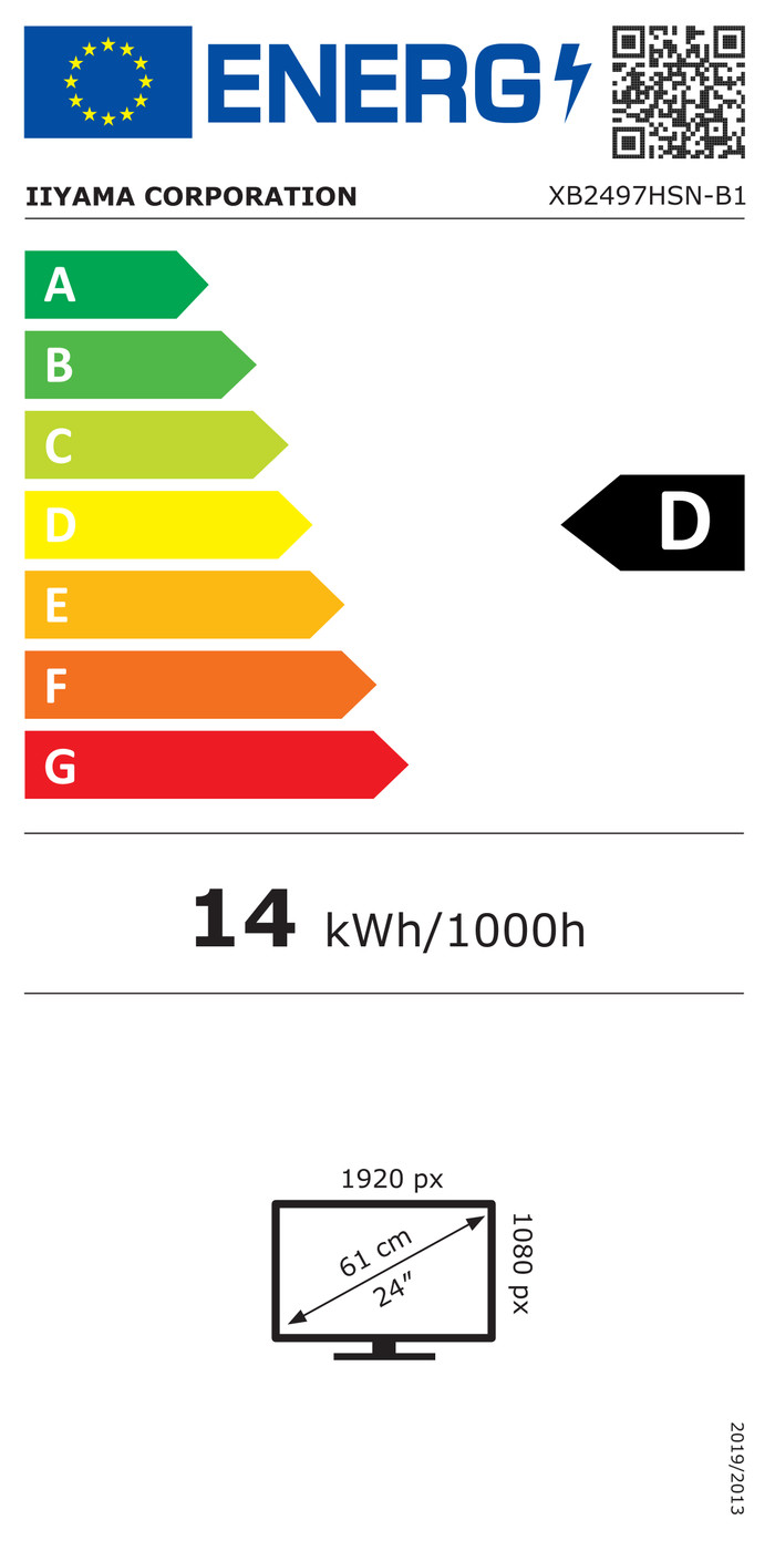 iiyama ProLite XB2497HSN-B1 energielabel