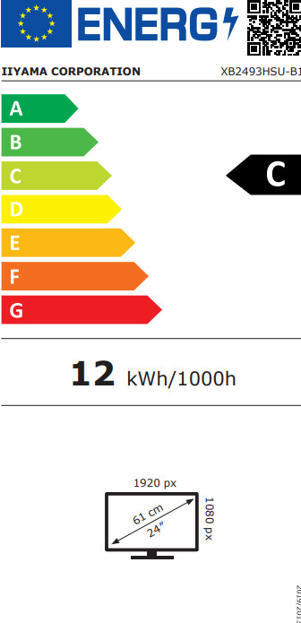 iiyama ProLite XB2493HSU-B1 energy label