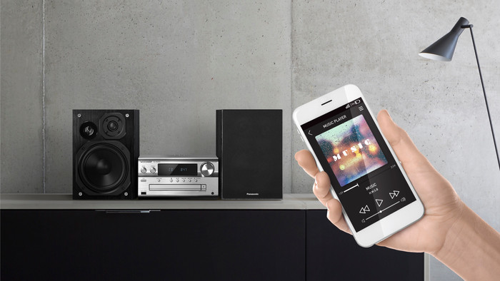 Panasonic SC-PMX94EG Silver product in use