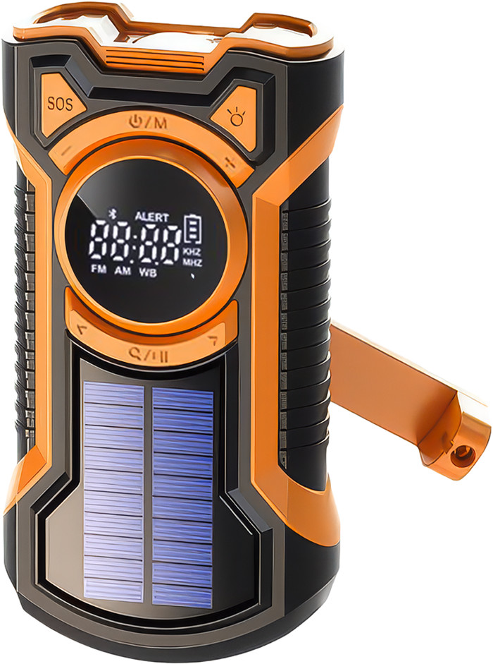 Just in Case Notfallradio mit Solarmodul und Powerbank 5.000 mAh Orange vorne