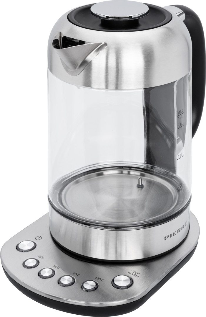 Pierre Wasserkocher PWK7000 Glas mit einstellbarer Temperatur linke seite