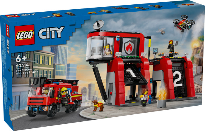 LEGO City Feuerwehrstation mit Drehleiterfahrzeug 60414 verpackung
