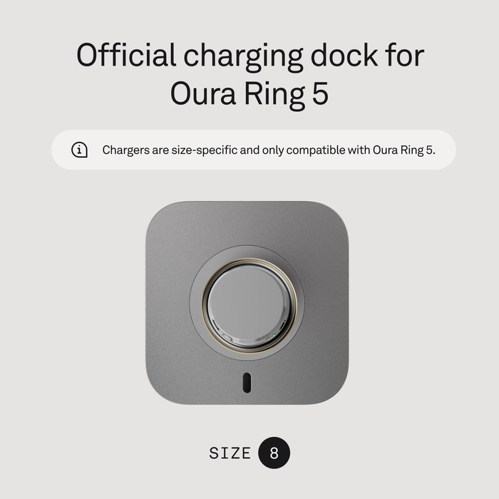 Oura Ring 5 Kabelloses Ladecase Größe 8 visueller lieferant