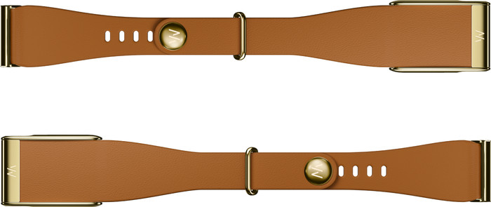 WHOOP MG LeatherLuxe Tapered Band Braun/Gold S/M vorne