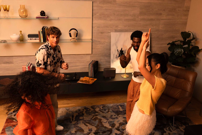 Denon Home 400 Black product in use