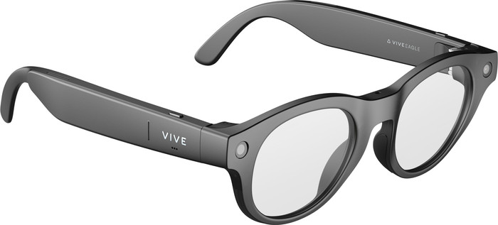 HTC VIVE Eagle AI Glasses Transparent Round Black left side