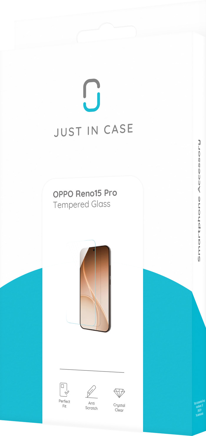 Just In Case Tempered Glass OPPO Reno15 Pro Screen Protector packaging