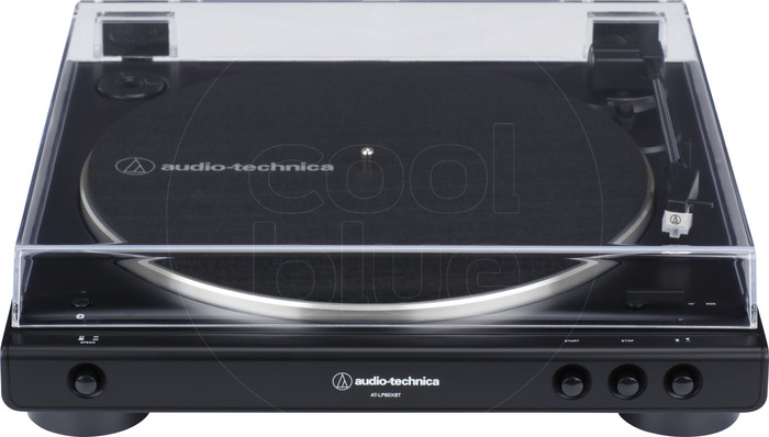 Audio-Technica AT-LP60XBTBK + Audio-Technica ATH-SP3X Schwarz vorne