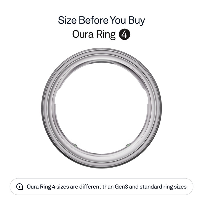 Oura Ring 4 Size 12 Matte Silver null