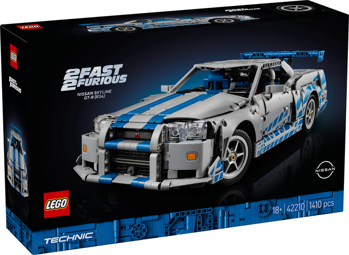 LEGO Technic 2 Fast 2 Furious Nissan Skyline GT-R (R34) Car 42210 packaging