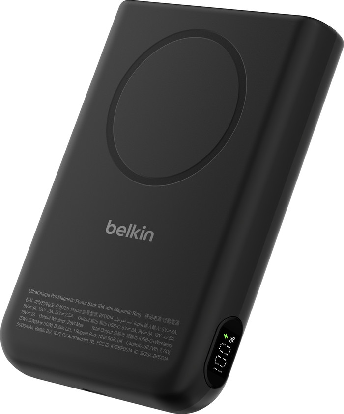 Belkin UltraCharge Pro Wireless Powerbank mit MagSafe 10.000 mAh mit Schnellladen Schwarz Main Image