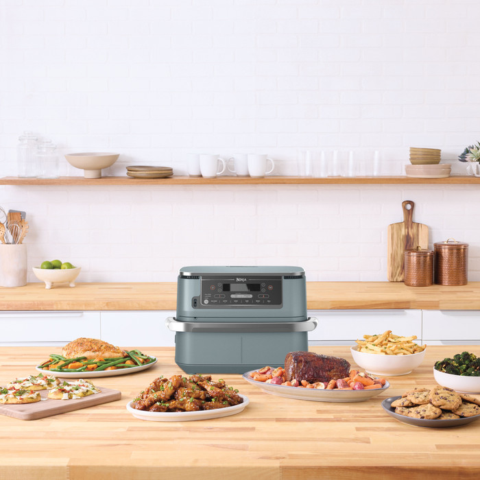 Ninja Foodi FlexDrawer Airfryer Blue product in use