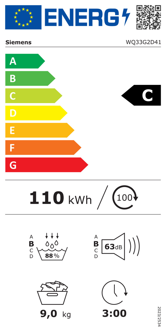 Siemens WQ33G2D41 energielabel