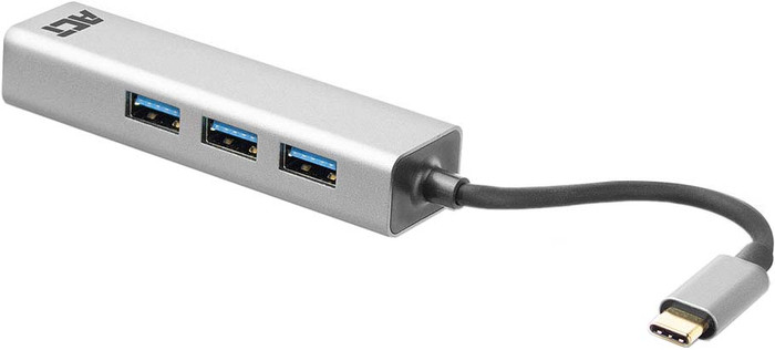 ACT USB-C 3-port Hub with Ethernet front