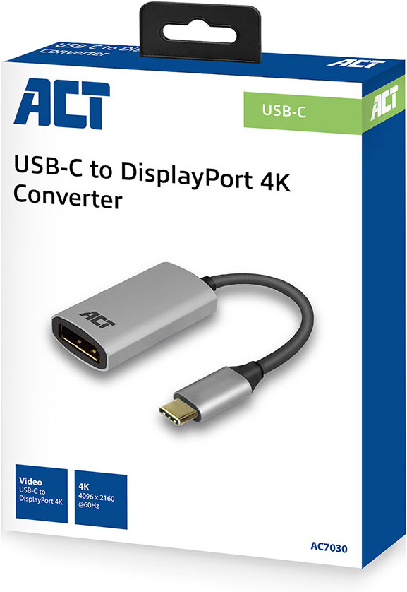 ACT USB-C to DisplayPort adapter packaging