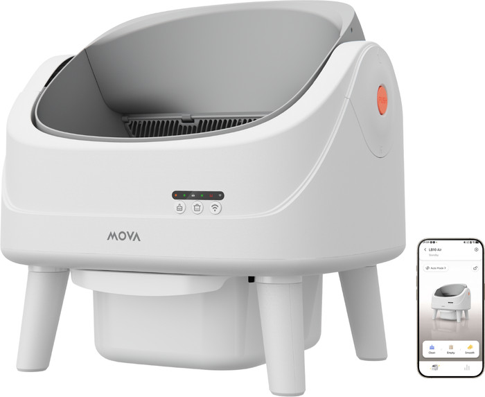 Mova Automatic Cat Litter Box LB10 Air White product in use