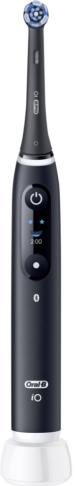 Oral-B iO 6N Schwarz + zusätzliche iO Sanfte Reinigung Aufsteckbürste vorne
