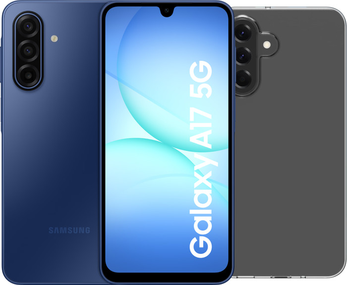Samsung Galaxy A17 128GB Blau 5G + BlueBuilt Backcover Transparent Main Image