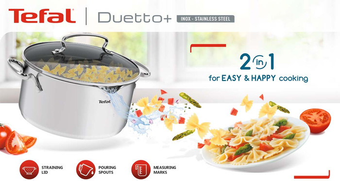 Tefal Duetto+ 4-teiliges Topfset detail